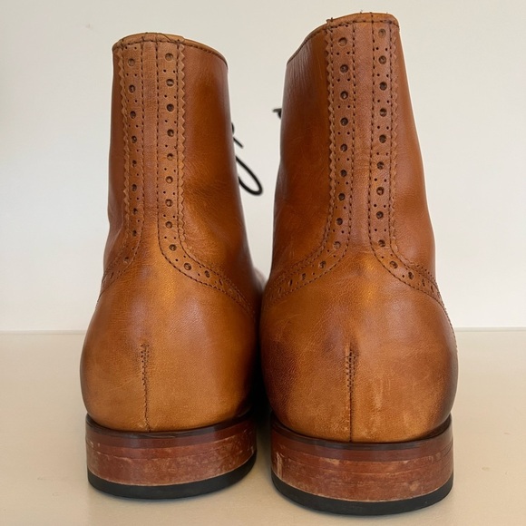 3DM Lifestyle Men's Leather Wingtip Brogue Boot Tan, size 12 - Picture 4 of 13